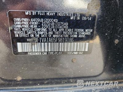 Zdjęcie 13 z 13 samochodu: 2015 SUBARU WRX WRX (W VIN:JF1VA1A65F9819186 - miniatura