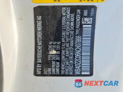 Zdjęcie 12 z 12 samochodu: 2022 BMW 840I VIN:WBADZ2C06NCH07866 - miniatura