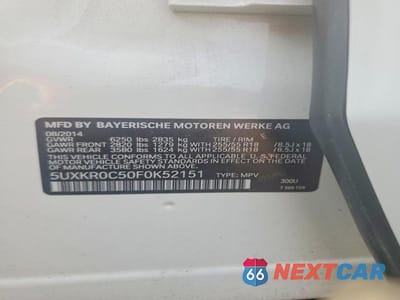 Zdjęcie 14 z 14 samochodu: 2015 BMW X5 XDRIVE35I VIN:5UXKR0C50F0K52151 - miniatura
