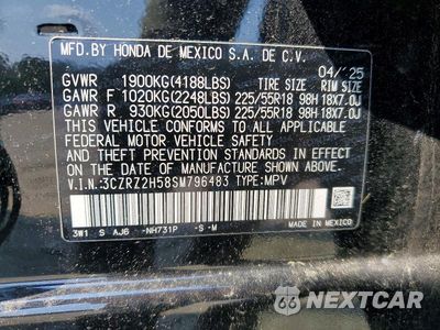 Zdjęcie 14 z 14 samochodu: 2025 HONDA HR-V SPORT VIN:3CZRZ2H58SM796483 - miniatura