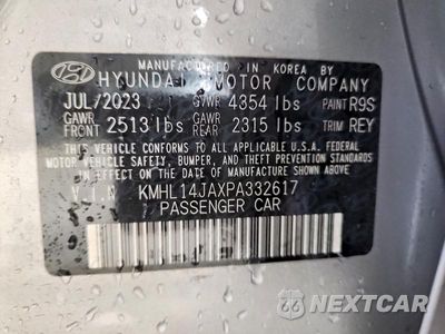 Zdjęcie 12 z 12 samochodu: 2023 HYUNDAI SONATA SEL VIN:KMHL14JAXPA332617 - miniatura