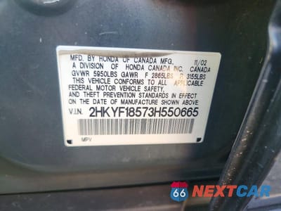 Zdjęcie 13 z 13 samochodu: 2003 HONDA PILOT EXL VIN:2HKYF18573H550665 - miniatura