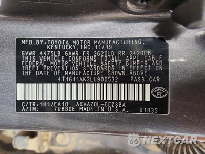 Zdjęcie 13 z 13 samochodu: 2020 TOYOTA CAMRY SE VIN:4T1G11AK3LU900532 - miniatura