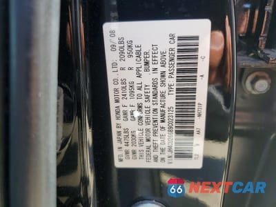 Zdjęcie 12 z 12 samochodu: 2009 ACURA TSX VIN:JH4CU26689C023125 - miniatura
