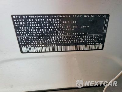 Zdjęcie 13 z 13 samochodu: 2019 VOLKSWAGEN TIGUAN SE VIN:3VV2B7AXXKM059324 - miniatura