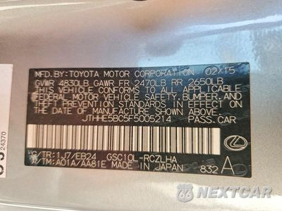 Zdjęcie 12 z 12 samochodu: 2015 LEXUS RC 350 VIN:JTHHE5BC5F5005214 - miniatura