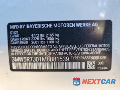 Zdjęcie 12 z 12 samochodu: 2021 BMW 330XI VIN:3MW5R7J01M8B81539 - miniatura