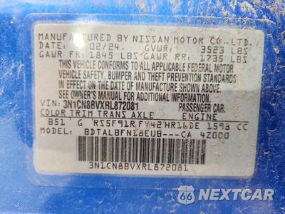 Zdjęcie 12 z 12 samochodu: 2024 NISSAN VERSA S VIN:3N1CN8BVXRL872081 - miniatura