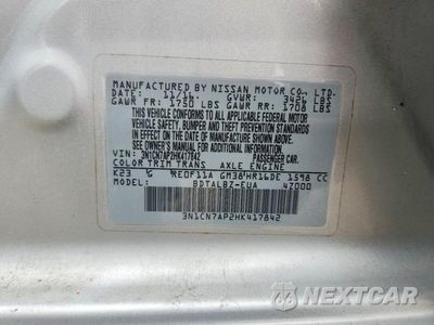 Zdjęcie 13 z 13 samochodu: 2017 NISSAN VERSA 1.6 SV VIN:3N1CN7AP2HK417842 - miniatura