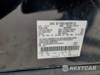 Zdjęcie 13 z 13 samochodu: 2017 FORD EXPLORER XLT VIN:1FM5K8D81HGC22270 - miniatura