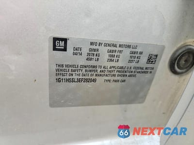 Zdjęcie 12 z 12 samochodu: 2014 CHEVROLET MALIBU LTZ VIN:1G11H5SL3EF282049 - miniatura