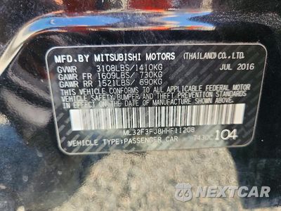 Zdjęcie 13 z 13 samochodu: 2017 MITSUBISHI MIRAGE G4 ES VIN:ML32F3FJ8HHF11208 - miniatura