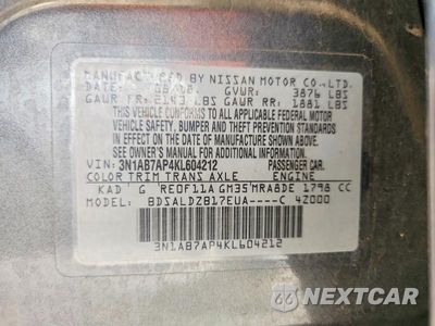 Zdjęcie 12 z 12 samochodu: 2019 NISSAN SENTRA SV VIN:3N1AB7AP4KL604212 - miniatura