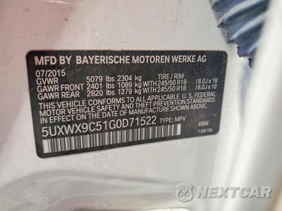Zdjęcie 12 z 12 samochodu: 2016 BMW X3 XDRIVE28I VIN:5UXWX9C51G0D71522 - miniatura