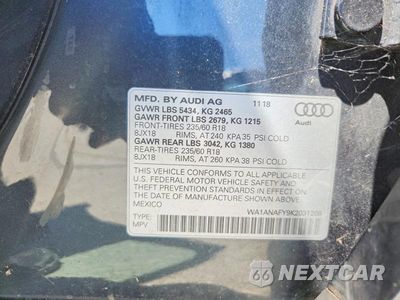 Zdjęcie 12 z 12 samochodu: 2019 AUDI Q5 PREMIUM VIN:WA1ANAFY9K2031208 - miniatura