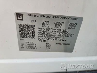 Zdjęcie 14 z 14 samochodu: 2018 CHEVROLET EQUINOX LT VIN:2GNAXJEVXJ6308416 - miniatura
