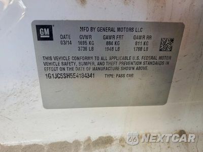 Zdjęcie 12 z 12 samochodu: 2014 CHEVROLET SONIC LT VIN:1G1JC5SH5E4184341 - miniatura