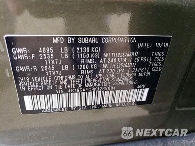 Zdjęcie 12 z 12 samochodu: 2019 SUBARU OUTBACK 2.5I PREMIUM VIN:4S4BSAFC9K3239084 - miniatura