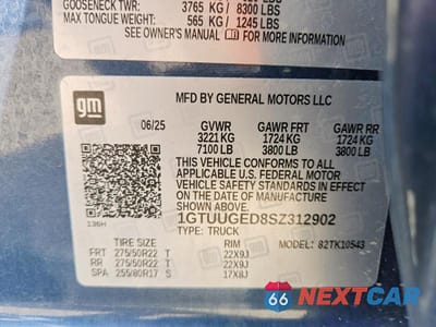 Zdjęcie 12 z 12 samochodu: 2025 GMC SIERRA K1500 DENALI VIN:1GTUUGED8SZ312902 - miniatura