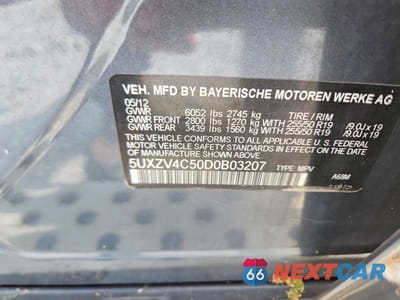 Zdjęcie 14 z 14 samochodu: 2013 BMW X5 XDRIVE35I VIN:5UXZV4C50D0B03207 - miniatura