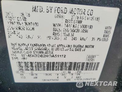 Zdjęcie 13 z 13 samochodu: 2017 FORD EXPLORER XLT VIN:1FM5K7D82HGA51152 - miniatura