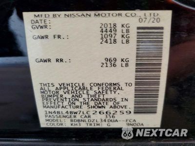 Zdjęcie 13 z 13 samochodu: 2020 NISSAN ALTIMA S VIN:1N4BL4BW7LC266259 - miniatura