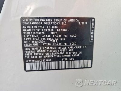 Zdjęcie 14 z 14 samochodu: 2019 VOLKSWAGEN ATLAS SE VIN:1V2YR2CA3KC623489 - miniatura