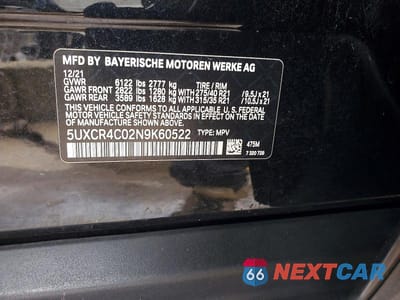 Zdjęcie 12 z 12 samochodu: 2022 BMW X5 SDRIVE 40I VIN:5UXCR4C02N9K60522 - miniatura