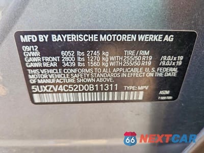 Zdjęcie 13 z 13 samochodu: 2013 BMW X5 XDRIVE35I VIN:5UXZV4C52D0B11311 - miniatura