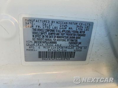Zdjęcie 12 z 12 samochodu: 2018 NISSAN VERSA S PLUS VIN:3N1CN7AP5JL808905 - miniatura