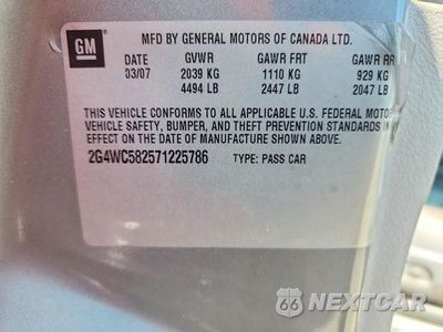Zdjęcie 12 z 12 samochodu: 2007 BUICK LACROSSE CX VIN:2G4WC582571225786 - miniatura