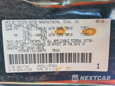 Zdjęcie 12 z 12 samochodu: 2016 TOYOTA TUNDRA SR5 VIN:5TFRM5F13GX108879 - miniatura