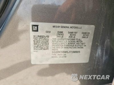 Zdjęcie 12 z 12 samochodu: 2018 CHEVROLET CRUZE LT VIN:1G1BE5SM1J7198905 - miniatura