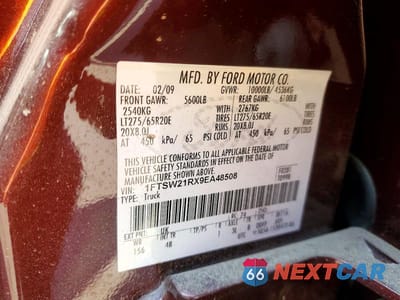 Zdjęcie 12 z 12 samochodu: 2009 FORD F250 SUPER DUTY VIN:1FTSW21RX9EA48508 - miniatura