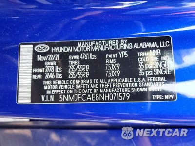 Zdjęcie 14 z 14 samochodu: 2022 HYUNDAI TUCSON SEL VIN:5NMJFCAE8NH071579 - miniatura