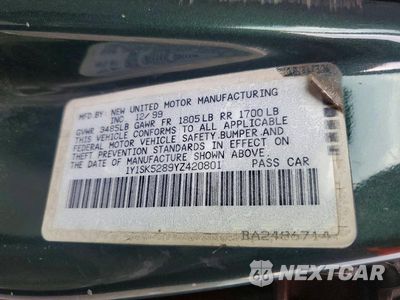 Zdjęcie 12 z 12 samochodu: 2000 CHEVROLET GEO PRIZM BASE VIN:1Y1SK5289YZ420801 - miniatura