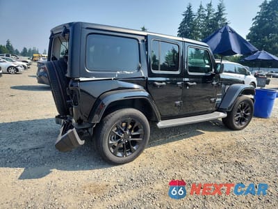 Trzecie zdjęcie samochodu z tyłu: 2023 JEEP WRANGLER SAHARA 4XE VIN:1C4JJXP64PW566464 - miniatura