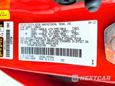 Zdjęcie 12 z 12 samochodu: 2012 TOYOTA TUNDRA CREWMAX SR5 VIN:5TFDW5F10CX251996 - miniatura