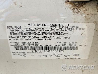 Zdjęcie 13 z 13 samochodu: 2012 FORD FLEX SE VIN:2FMGK5BC4CBD00975 - miniatura