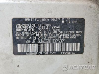 Zdjęcie 14 z 14 samochodu: 2015 SUBARU IMPREZA PREMIUM VIN:JF1GJAC68FH025021 - miniatura