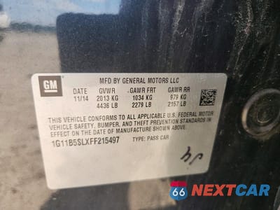 Zdjęcie 12 z 12 samochodu: 2015 CHEVROLET MALIBU LS VIN:1G11B5SLXFF215497 - miniatura