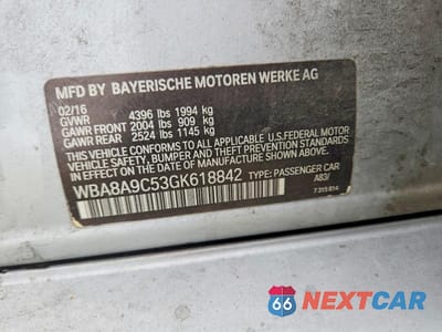 Zdjęcie 12 z 12 samochodu: 2016 BMW 320 I VIN:WBA8A9C53GK618842 - miniatura