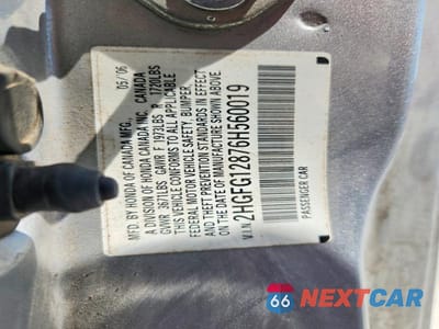 Zdjęcie 12 z 12 samochodu: 2006 HONDA CIVIC EX VIN:2HGFG12876H560019 - miniatura