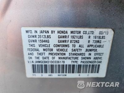 Zdjęcie 12 z 12 samochodu: 2013 HONDA FIT VIN:JHMGE8H31DC036179 - miniatura