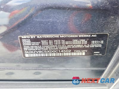 Zdjęcie 12 z 12 samochodu: 2013 BMW X5 XDRIVE50I VIN:5UXZV8C5XD0C14502 - miniatura