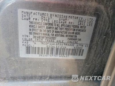 Zdjęcie 12 z 12 samochodu: 2017 NISSAN SENTRA SV VIN:3N1AB7AP7HY322657 - miniatura