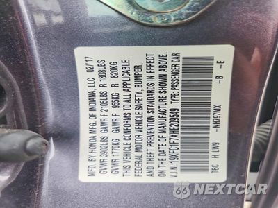 Zdjęcie 13 z 13 samochodu: 2017 HONDA CIVIC EXL VIN:19XFC1F7XHE209549 - miniatura