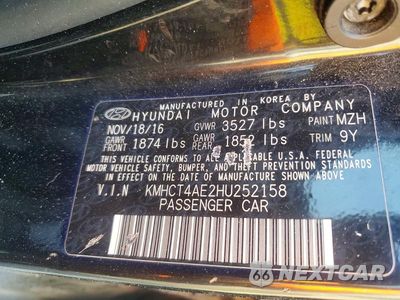 Zdjęcie 12 z 12 samochodu: 2017 HYUNDAI ACCENT SE VIN:KMHCT4AE2HU252158 - miniatura