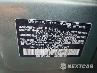 Zdjęcie 13 z 13 samochodu: 2016 SUBARU FORESTER 2.5I PREMIUM VIN:JF2SJAFC4GH467352 - miniatura
