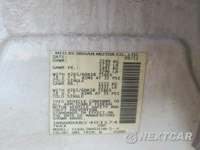 Zdjęcie 12 z 12 samochodu: 2012 NISSAN FRONTIER S VIN:1N6AD0ER8CC403174 - miniatura